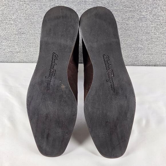 SALVATORE FERRAGAMO WOMEN’S SUEDE ANKLE BOOTS SIZE 6B - WEDGE HEEL VINTAGE ITALY - Picture 6 of 12